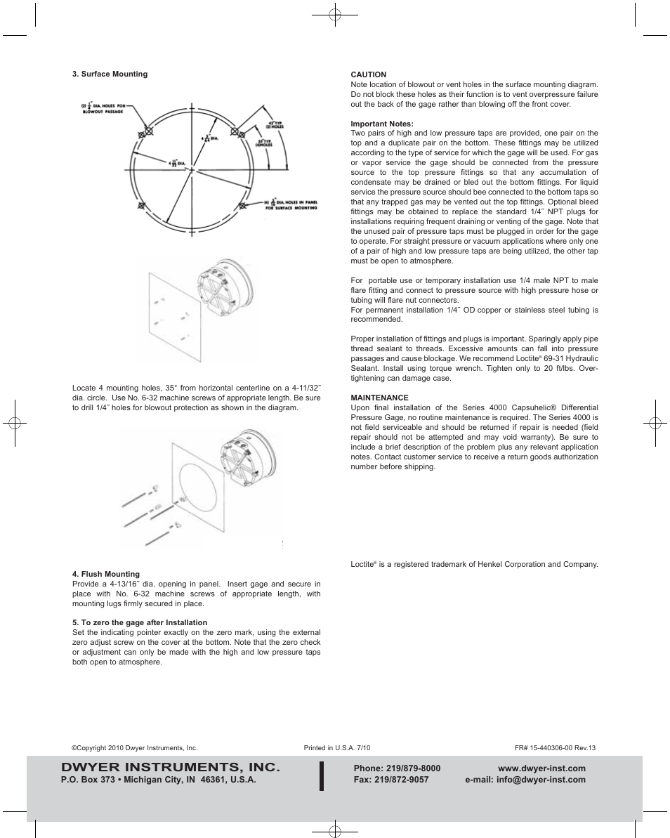 Dwyer instruments, inc | Dwyer 4000 User Manual | Page 2 / 2