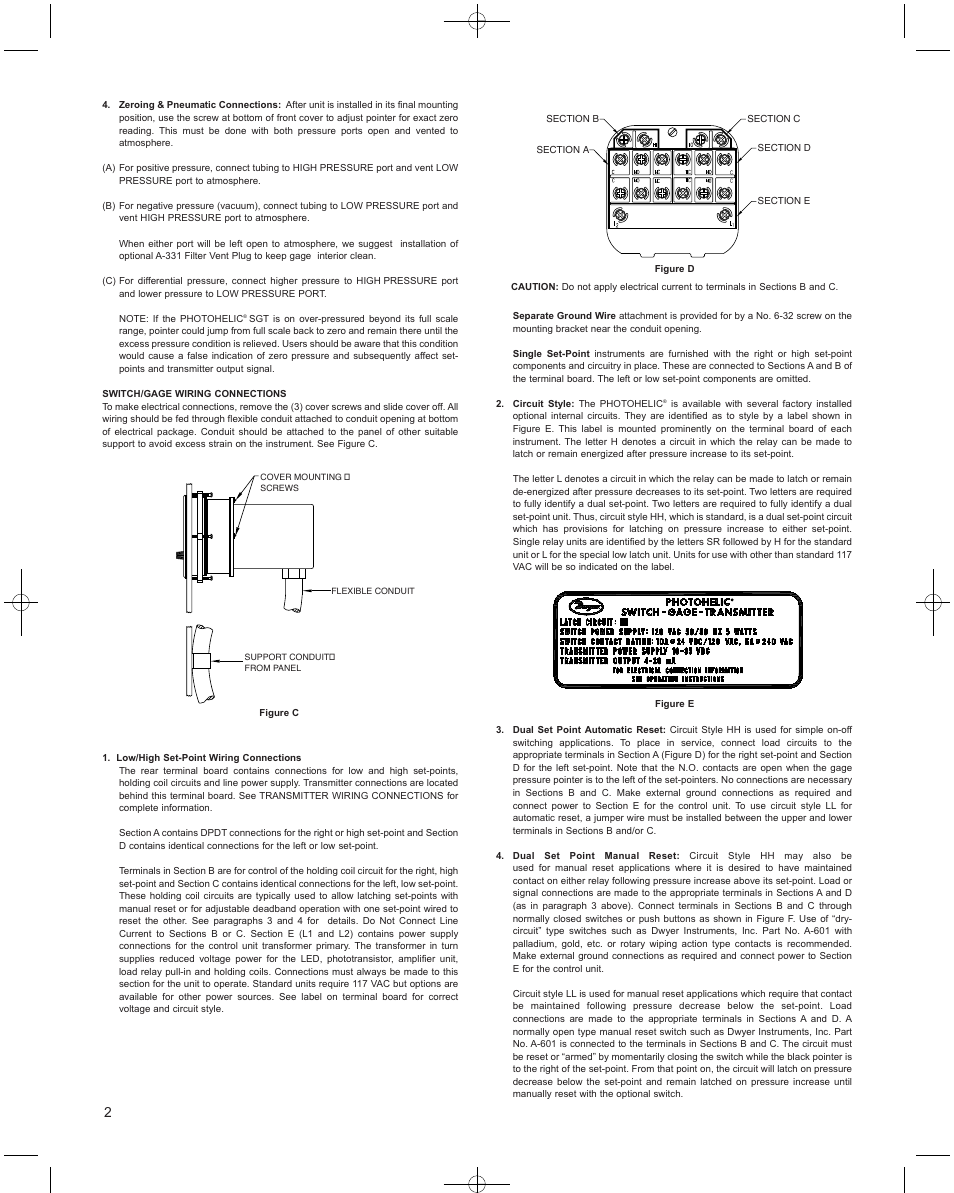 Dwyer 3000SGT User Manual | Page 2 / 4