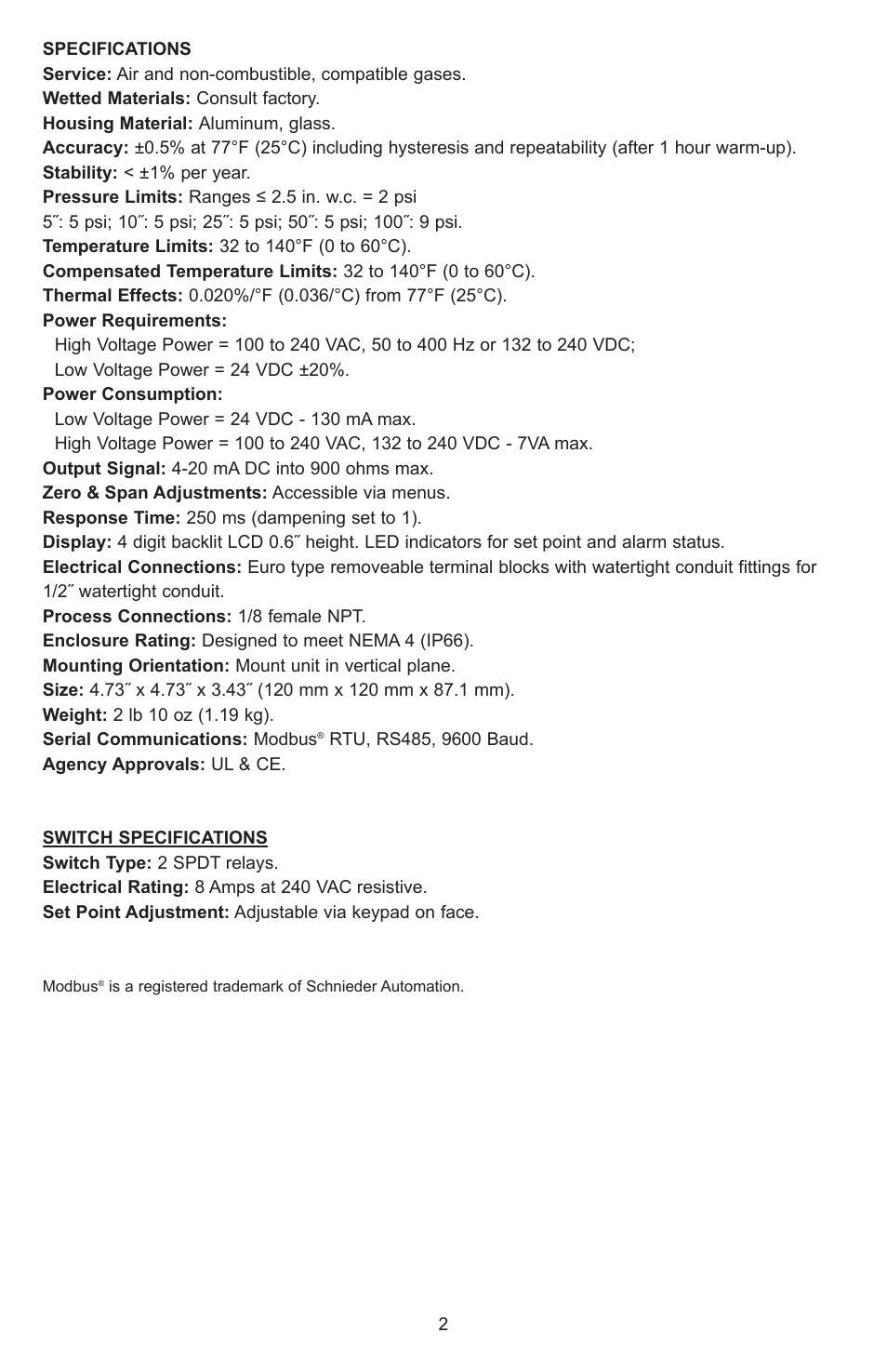 Dwyer DHII User Manual | Page 3 / 20