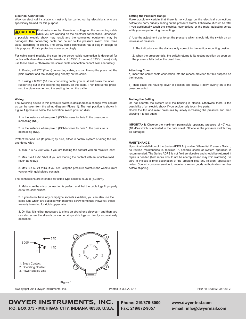 Dwyer instruments, inc | Dwyer ADPS User Manual | Page 2 / 2