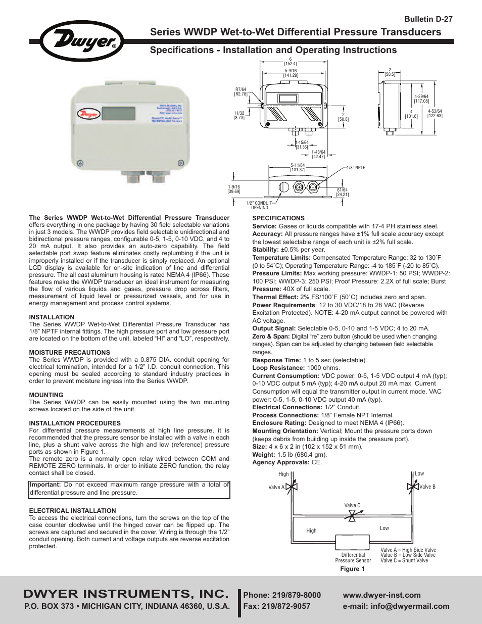 Dwyer WWDP User Manual | 2 pages