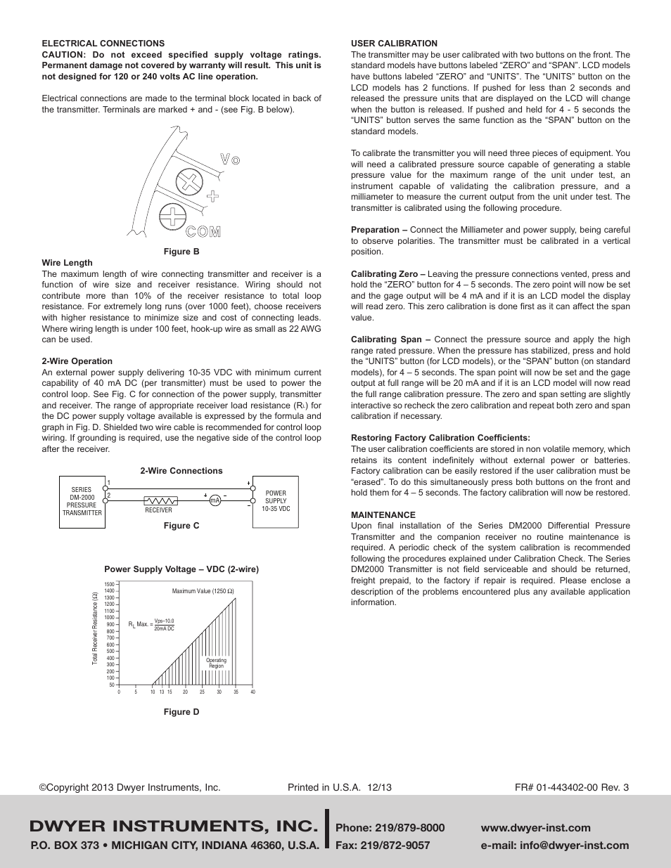 Dwyer instruments, inc | Dwyer DM-2000 User Manual | Page 2 / 2