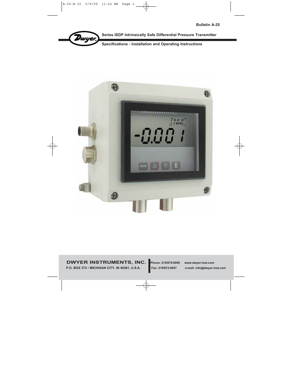 Dwyer ISDP User Manual | 16 pages