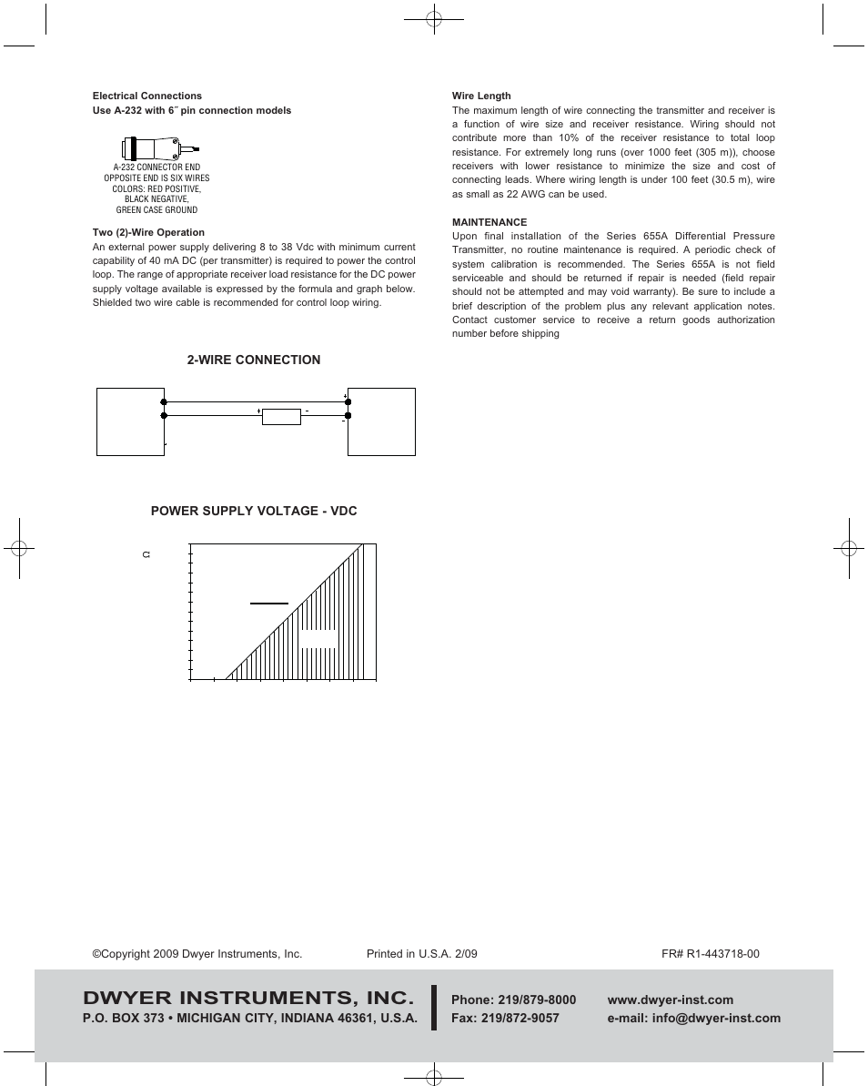 Dwyer instruments, inc | Dwyer 655A User Manual | Page 2 / 2