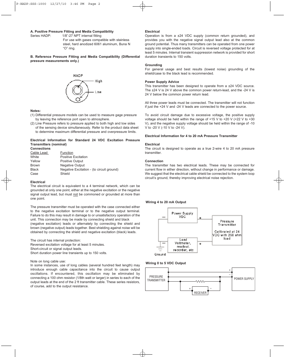 Dwyer HADP User Manual | Page 2 / 4