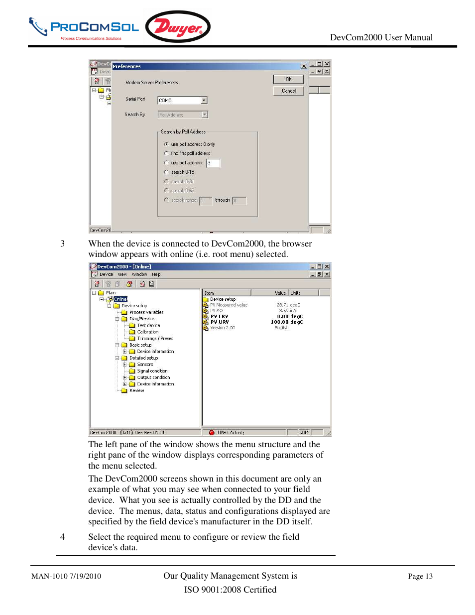 Dwyer DevCom2000 User Manual | Page 13 / 42