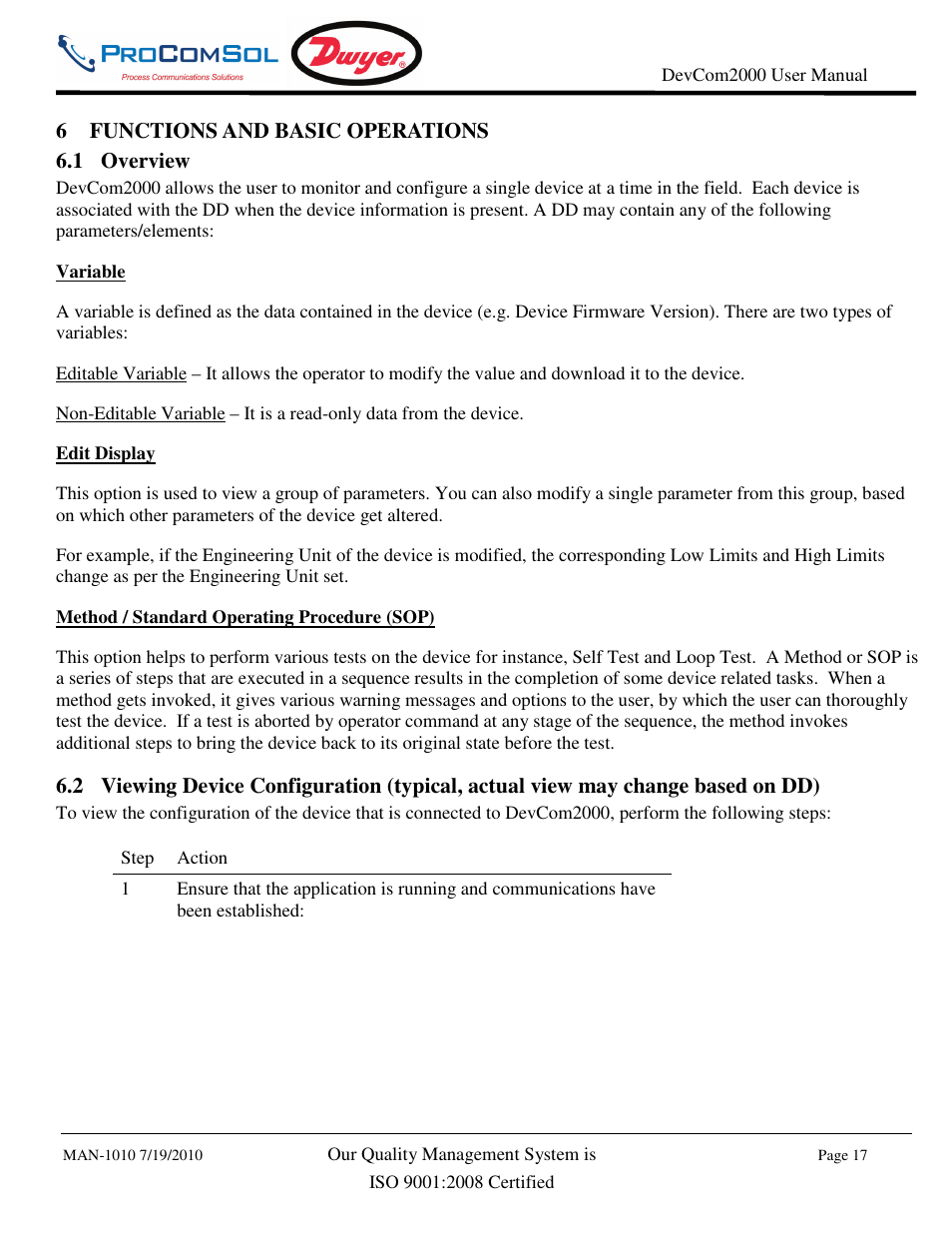 Dwyer DevCom2000 User Manual | Page 17 / 42