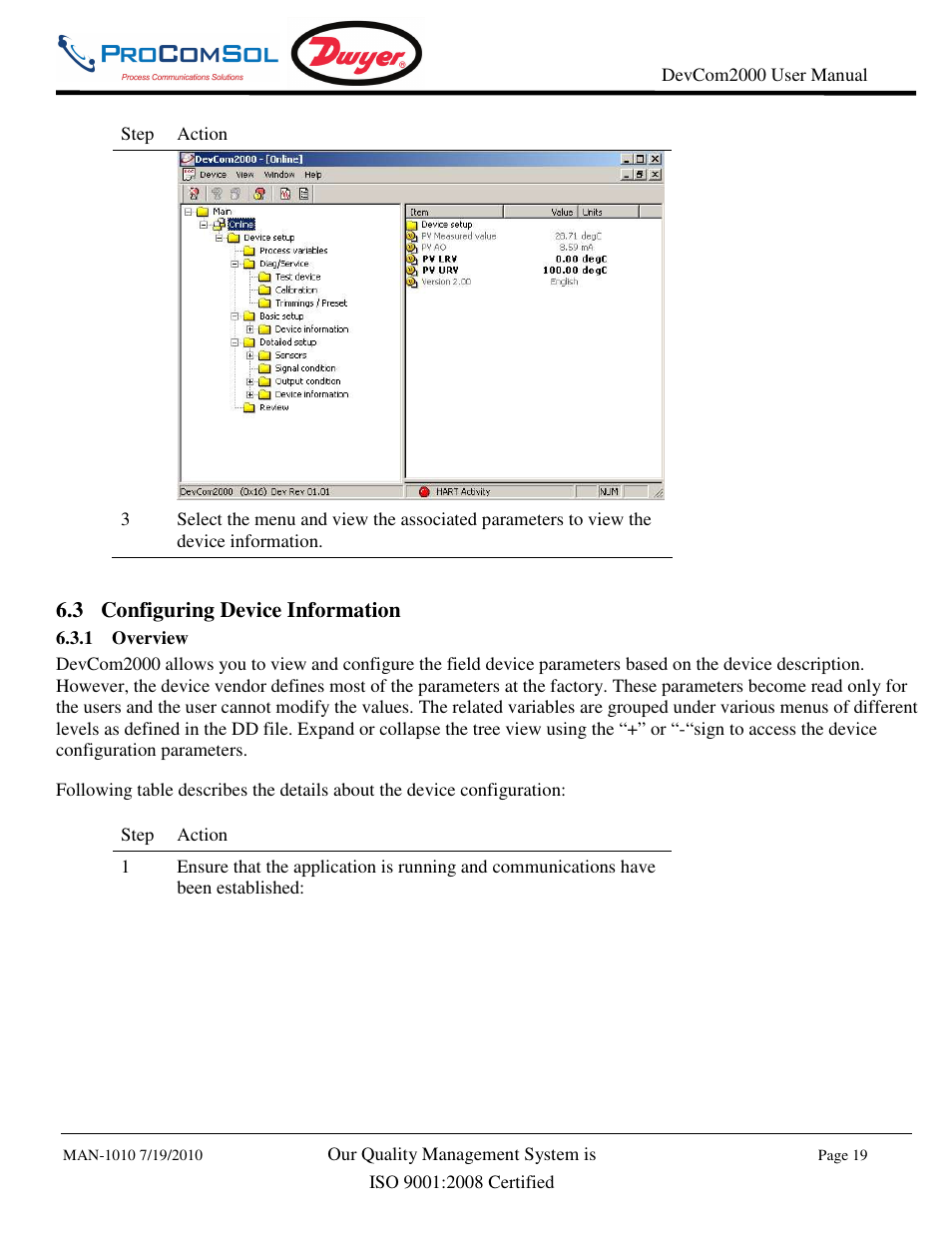 3 configuring device information | Dwyer DevCom2000 User Manual | Page 19 / 42