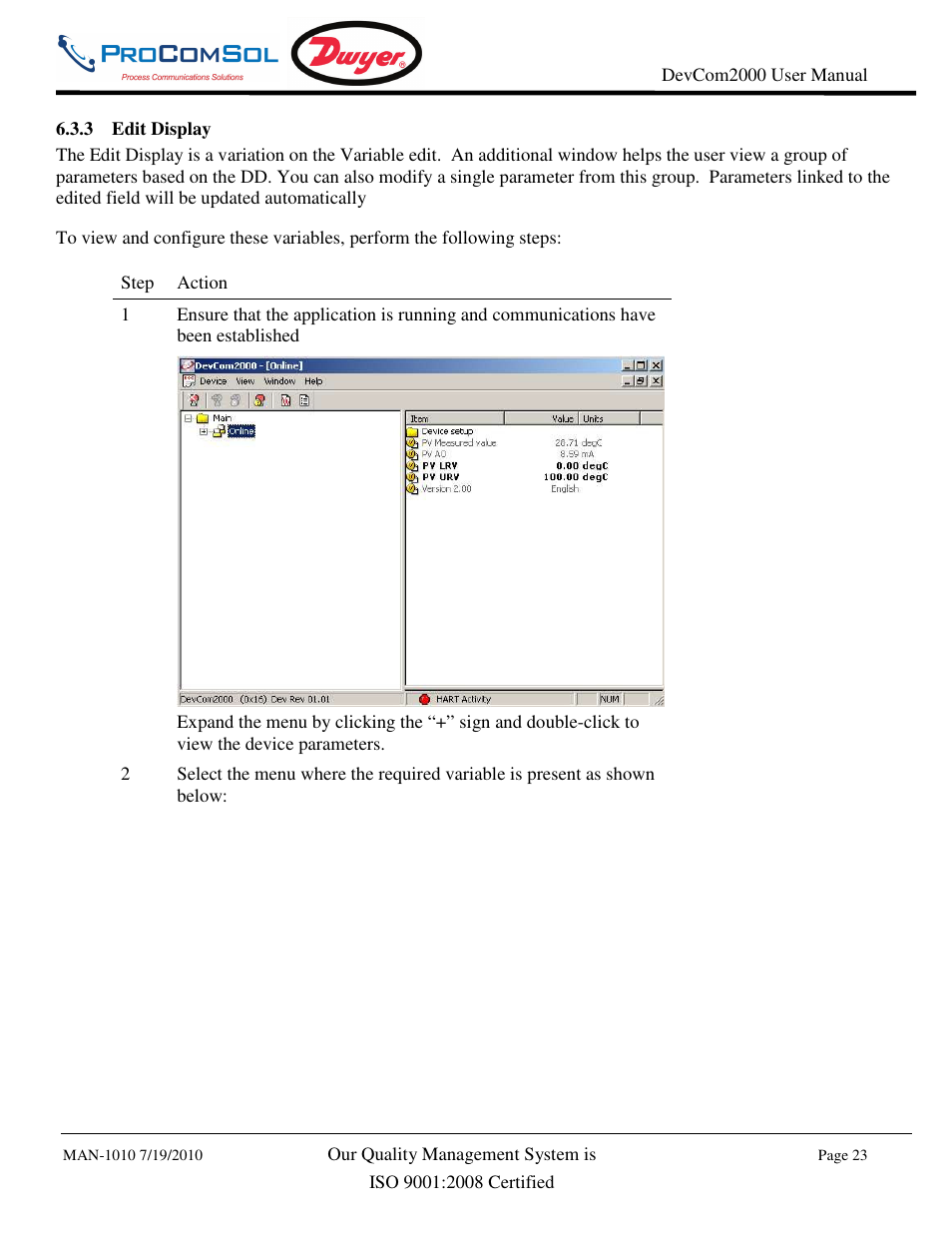 Dwyer DevCom2000 User Manual | Page 23 / 42