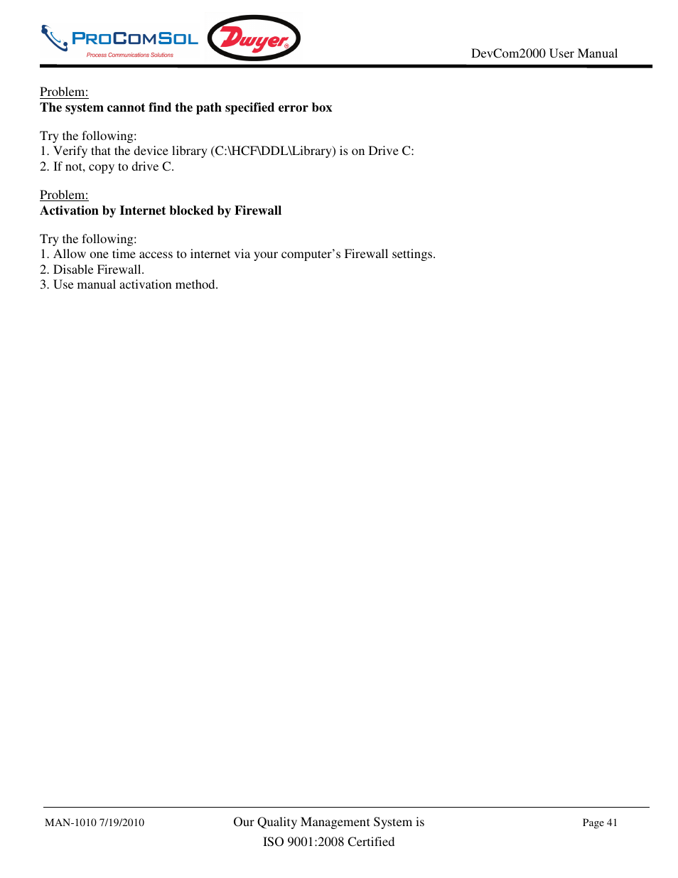 Dwyer DevCom2000 User Manual | Page 41 / 42