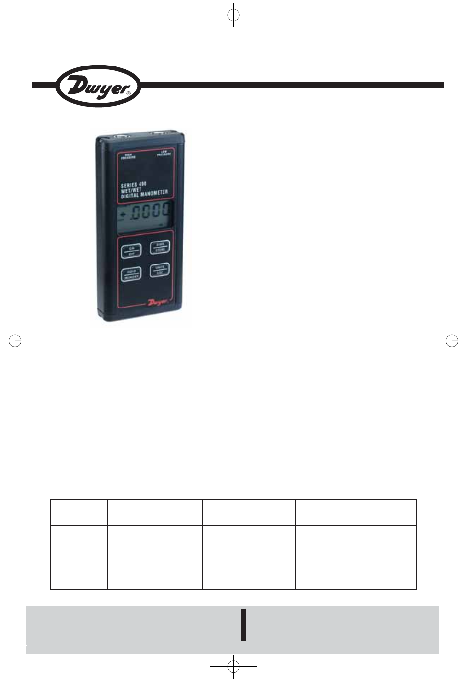 Dwyer 490 User Manual | 4 pages