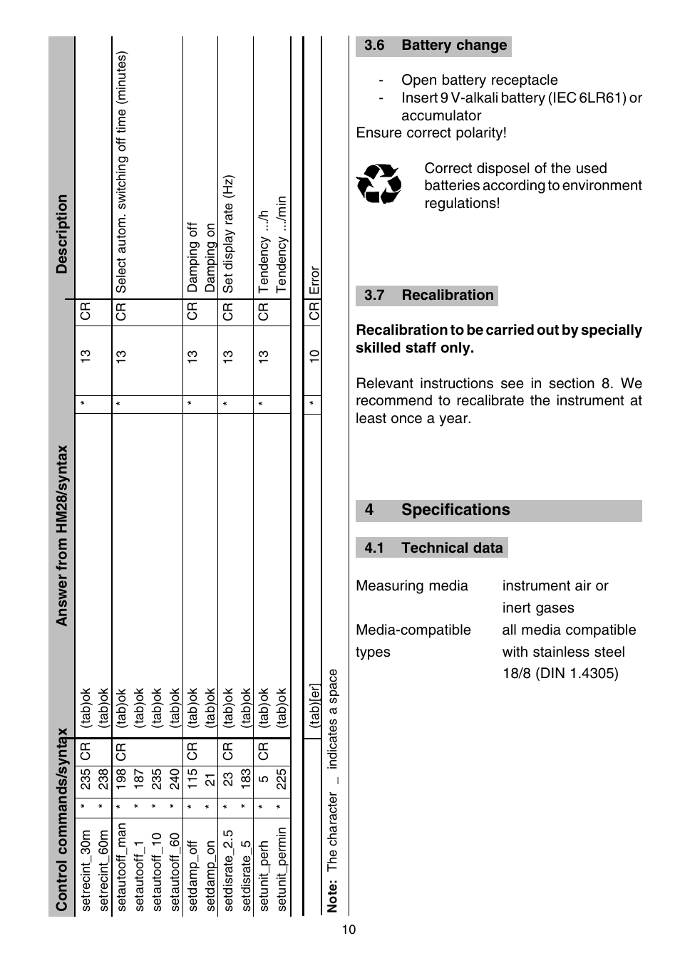 4specifications | Dwyer HM28 User Manual | Page 10 / 16