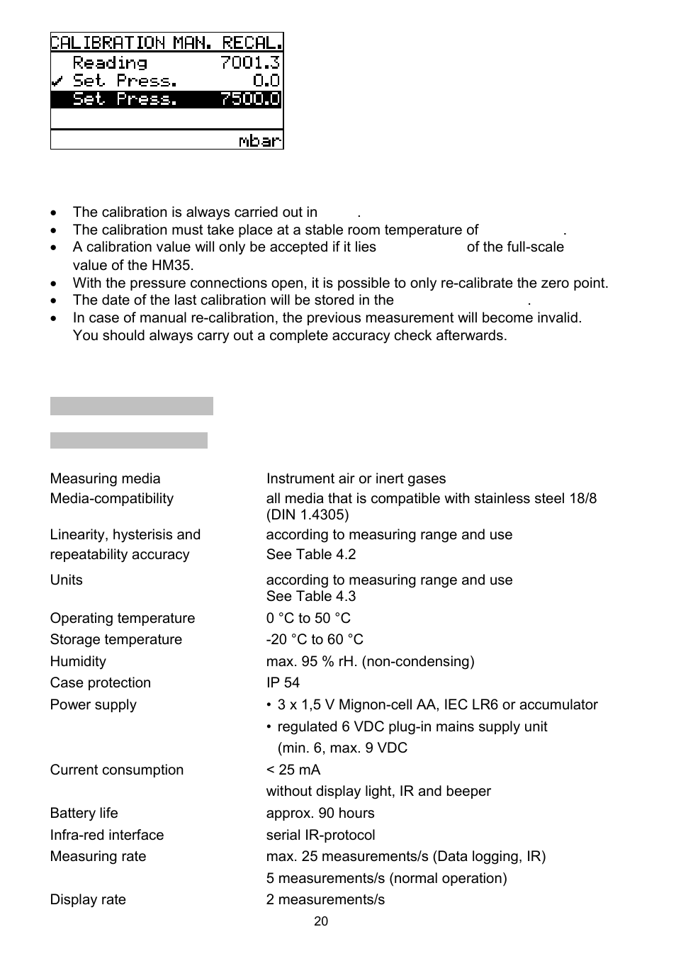 4 specifications, 1 technical data | Dwyer HM35 User Manual | Page 21 / 28