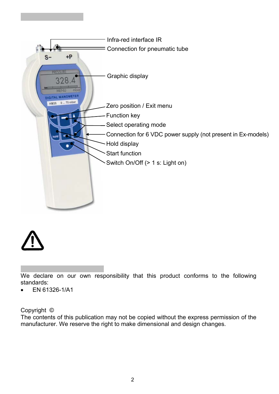 Operating elements | Dwyer HM35 User Manual | Page 3 / 28