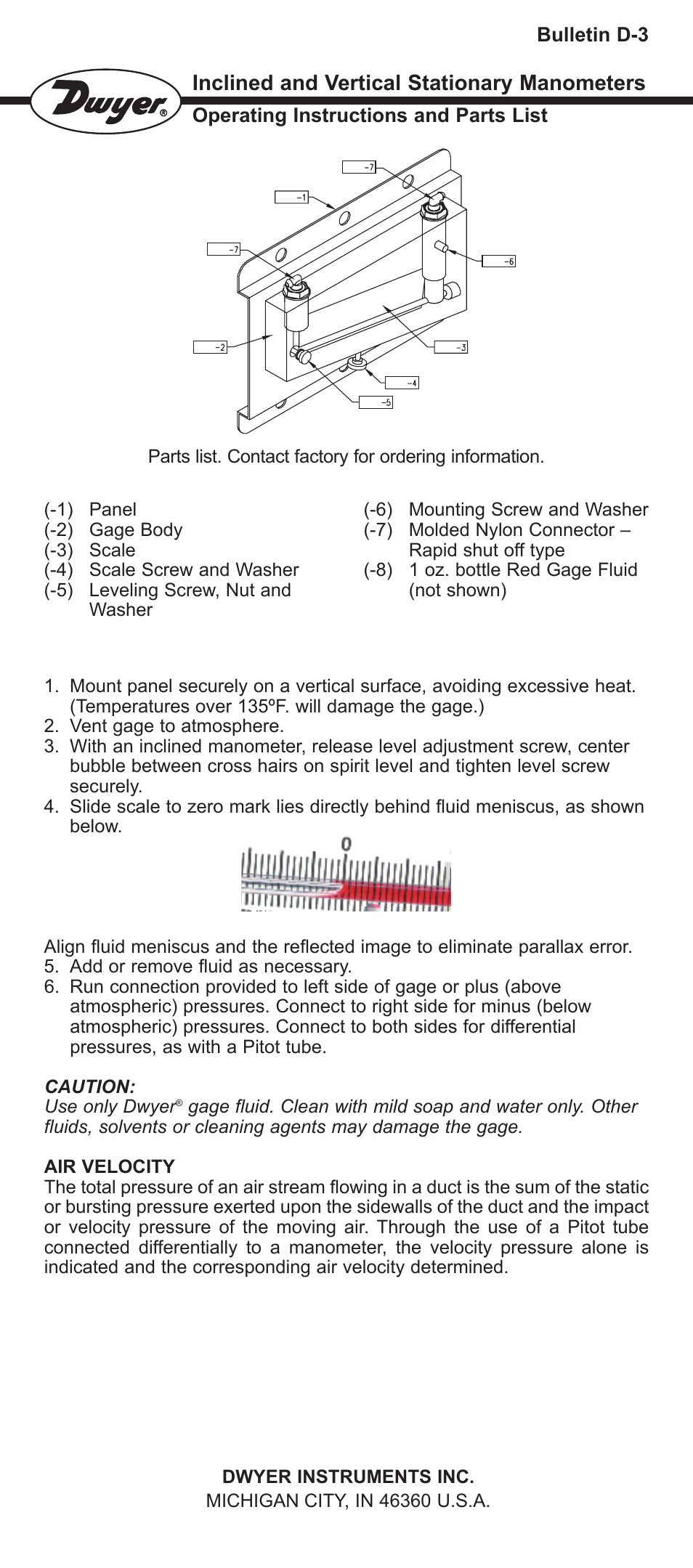 Dwyer 300 User Manual | 2 pages