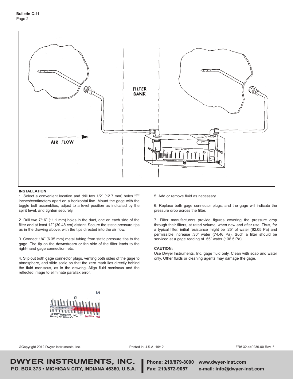 Dwyer instruments, inc | Dwyer 250-AF User Manual | Page 2 / 2