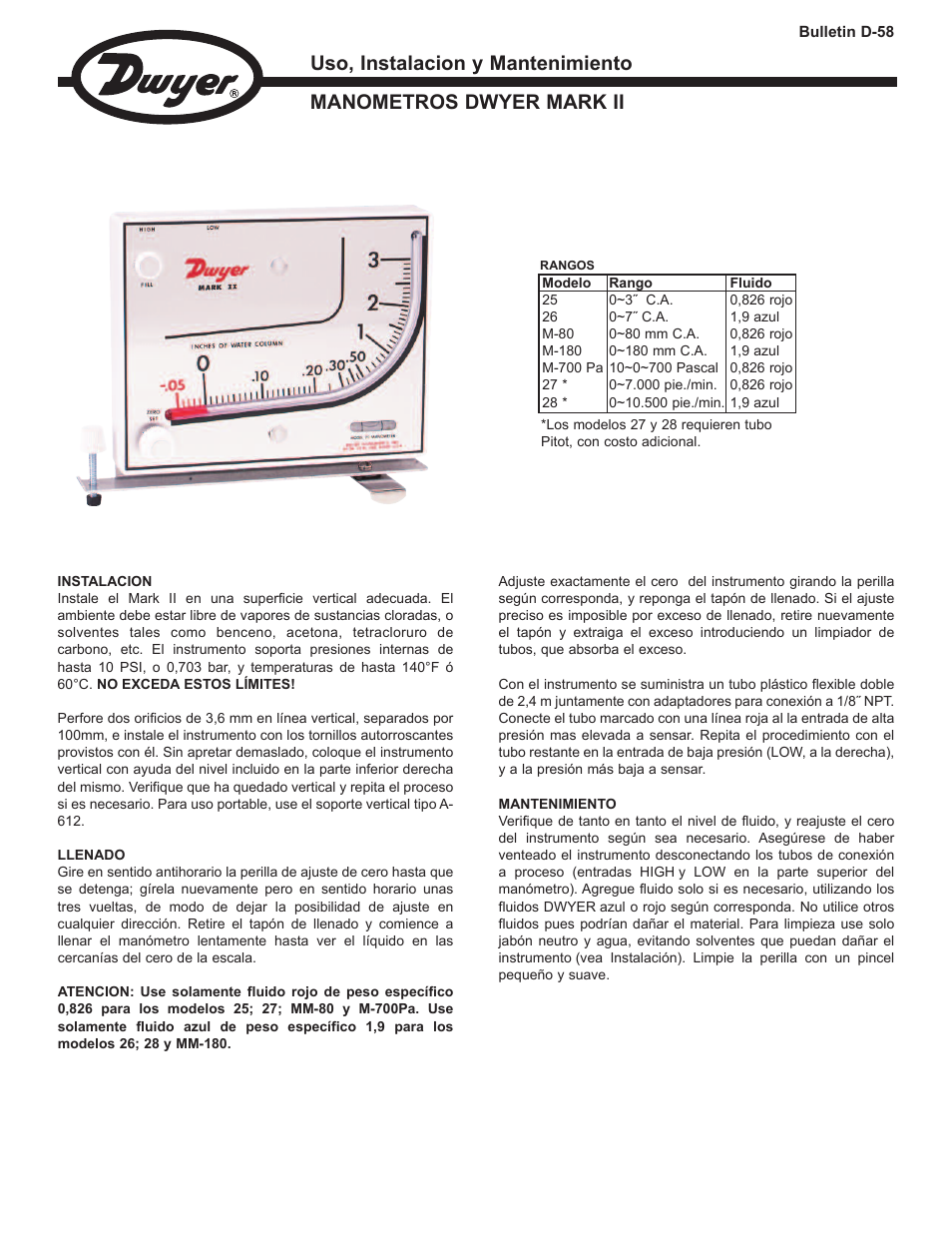 Dwyer Mark II User Manual | Page 3 / 4