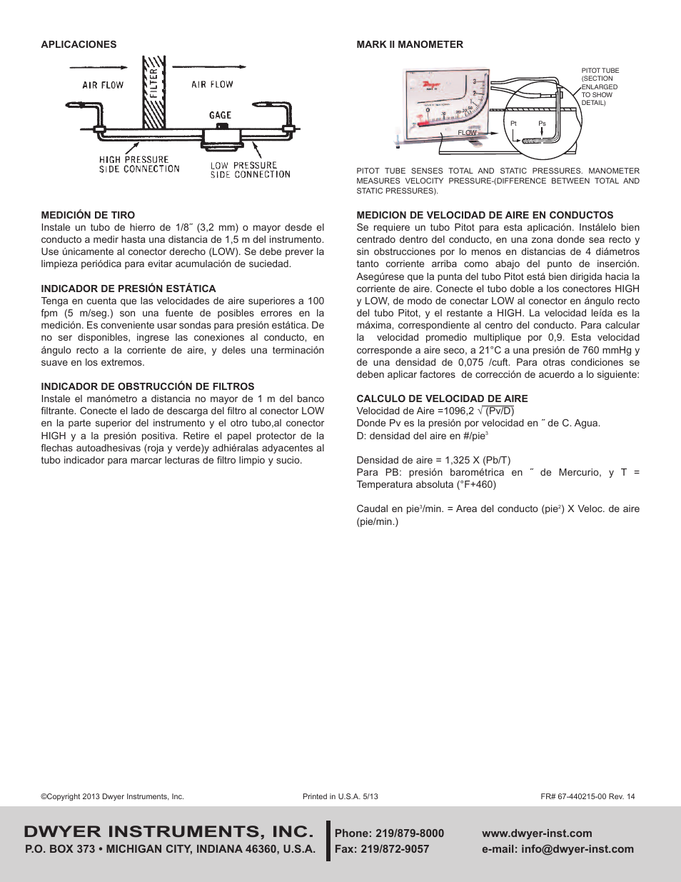 Dwyer instruments, inc | Dwyer Mark II User Manual | Page 4 / 4