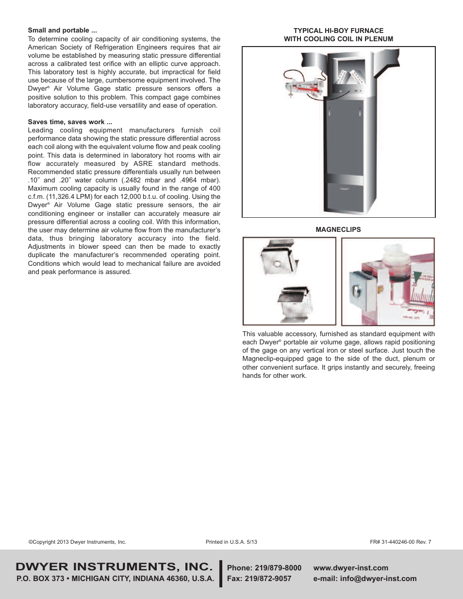 Dwyer instruments, inc | Dwyer 100 User Manual | Page 2 / 2