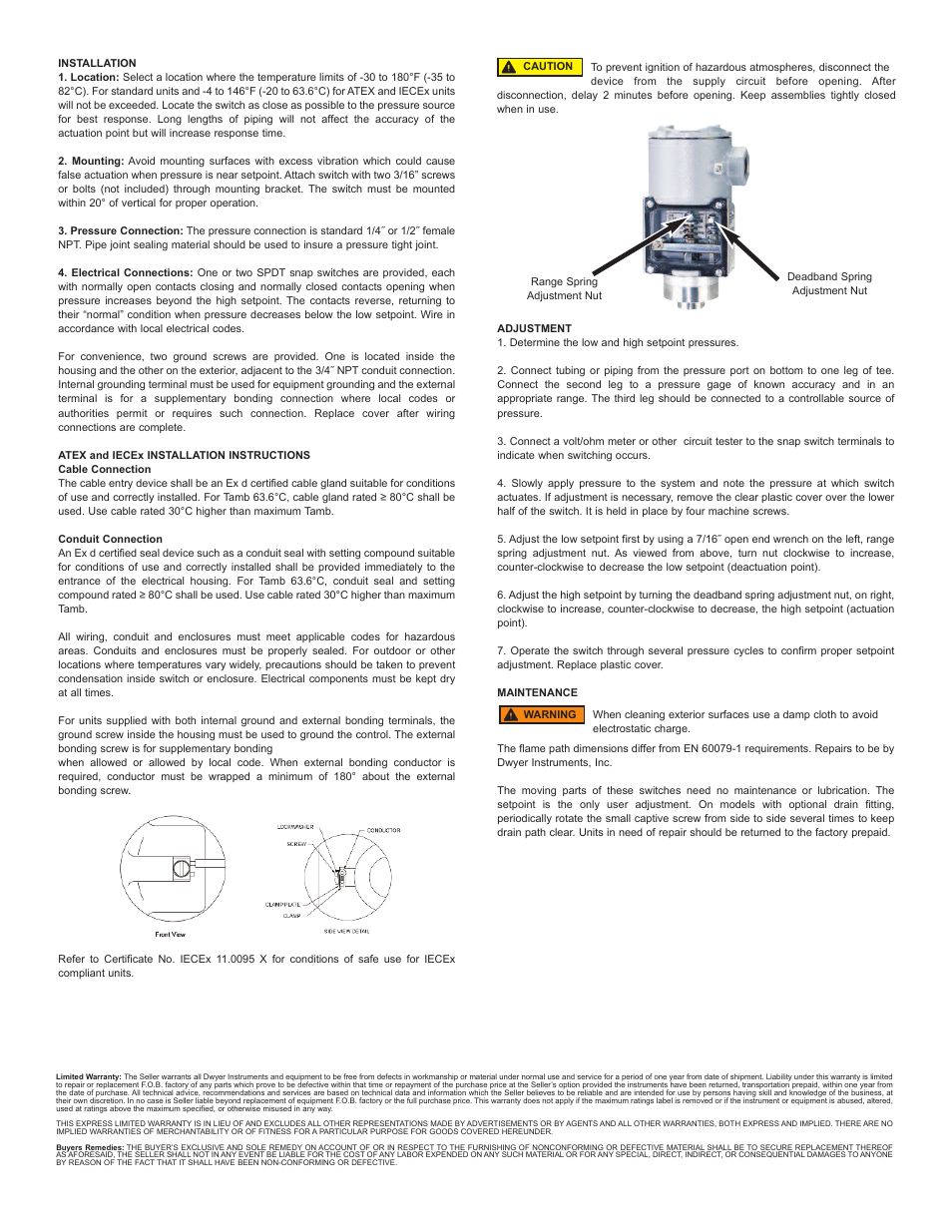 Dwyer SA1100 User Manual | Page 2 / 8