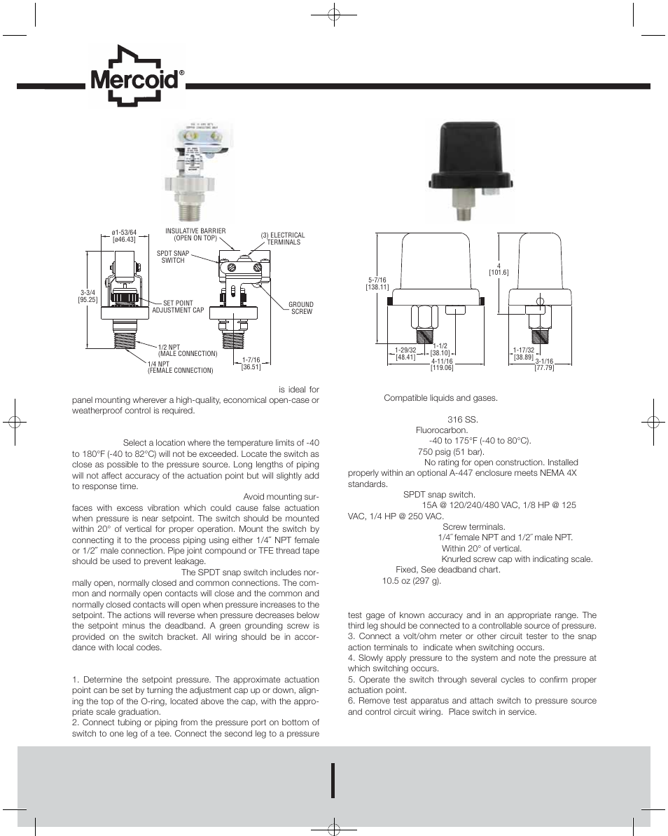 Dwyer A1F User Manual | 2 pages