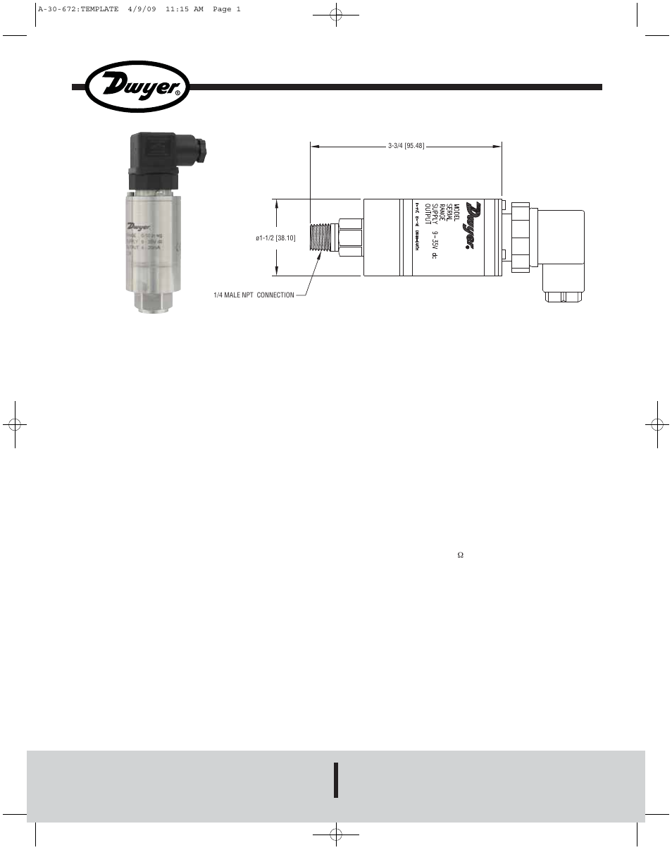 Dwyer 672 User Manual | 2 pages