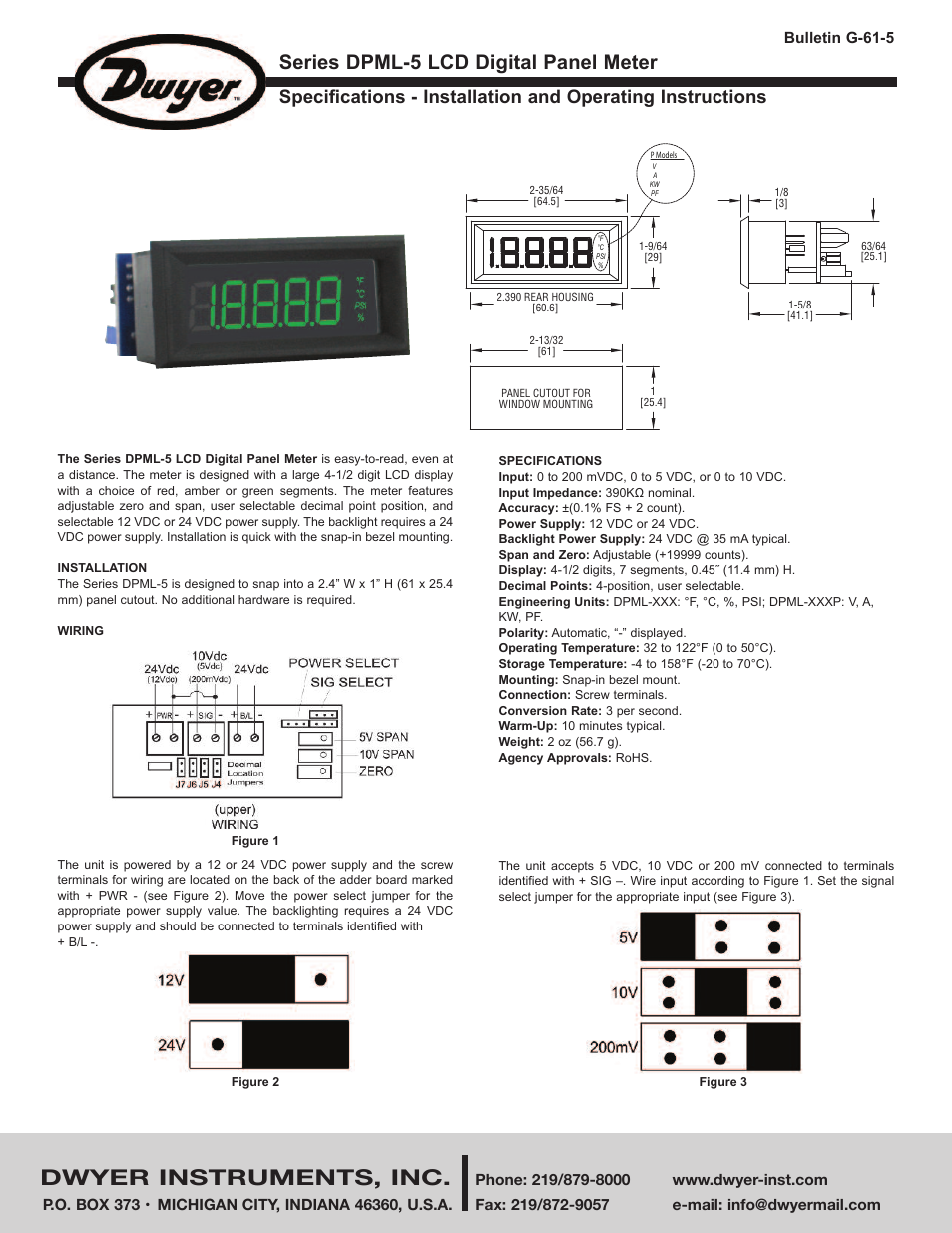 Dwyer DPML-5 User Manual | 2 pages