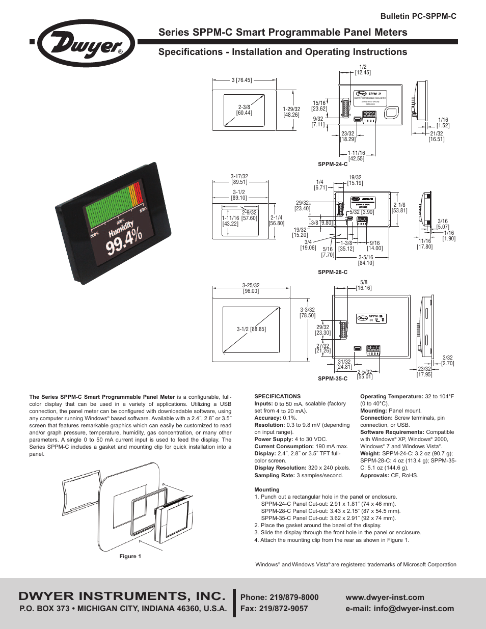 Dwyer SPPM-C User Manual | 4 pages