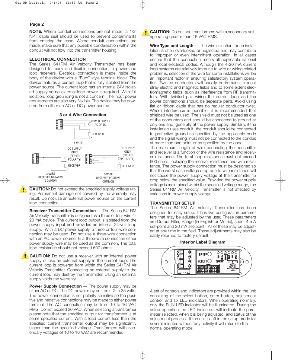 Dwyer 641RM User Manual | Page 2 / 4