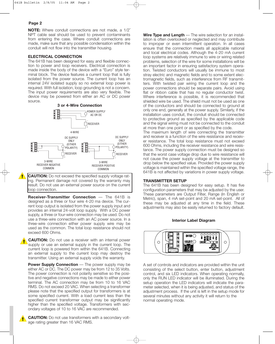 Dwyer 641B User Manual | Page 2 / 4