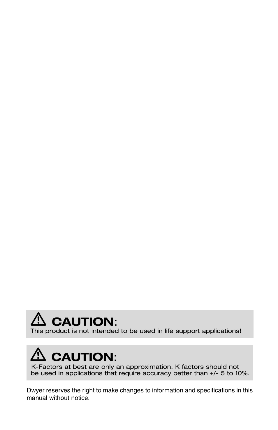 Caution | Dwyer GFM User Manual | Page 2 / 32