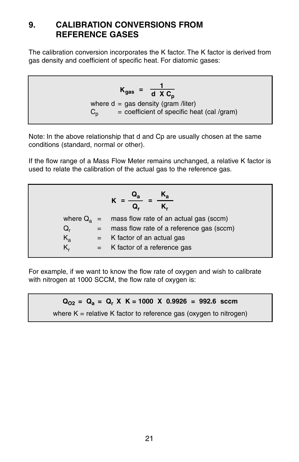 Calibration conversions from reference gases | Dwyer GFM User Manual | Page 25 / 32