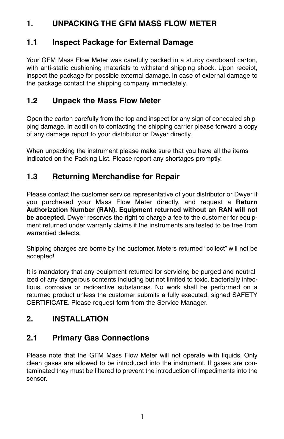 Dwyer GFM User Manual | Page 5 / 32