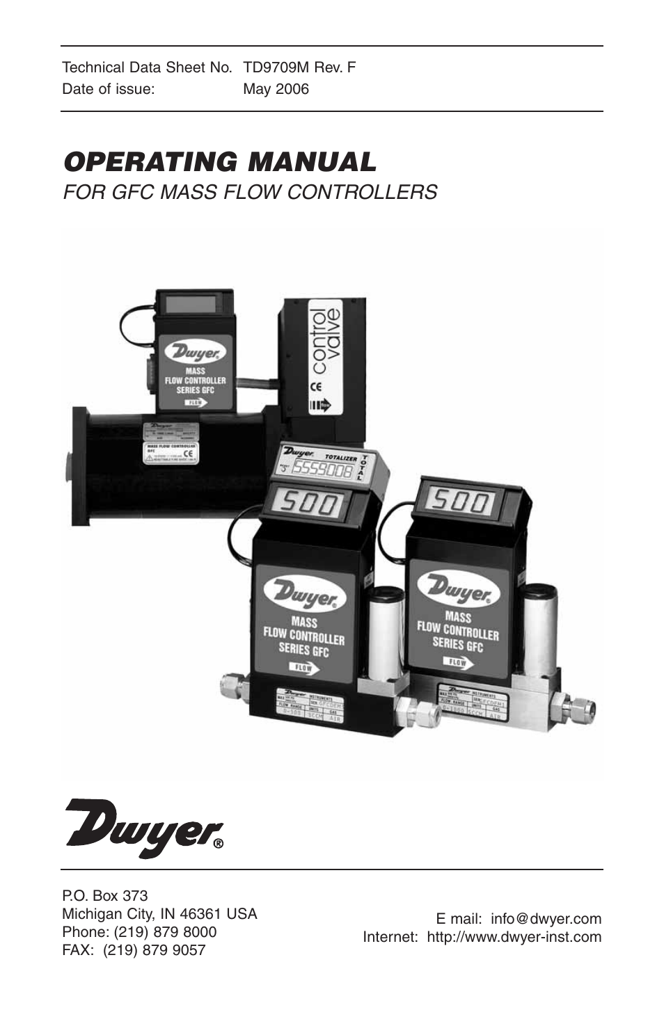 Dwyer GFC User Manual | 40 pages