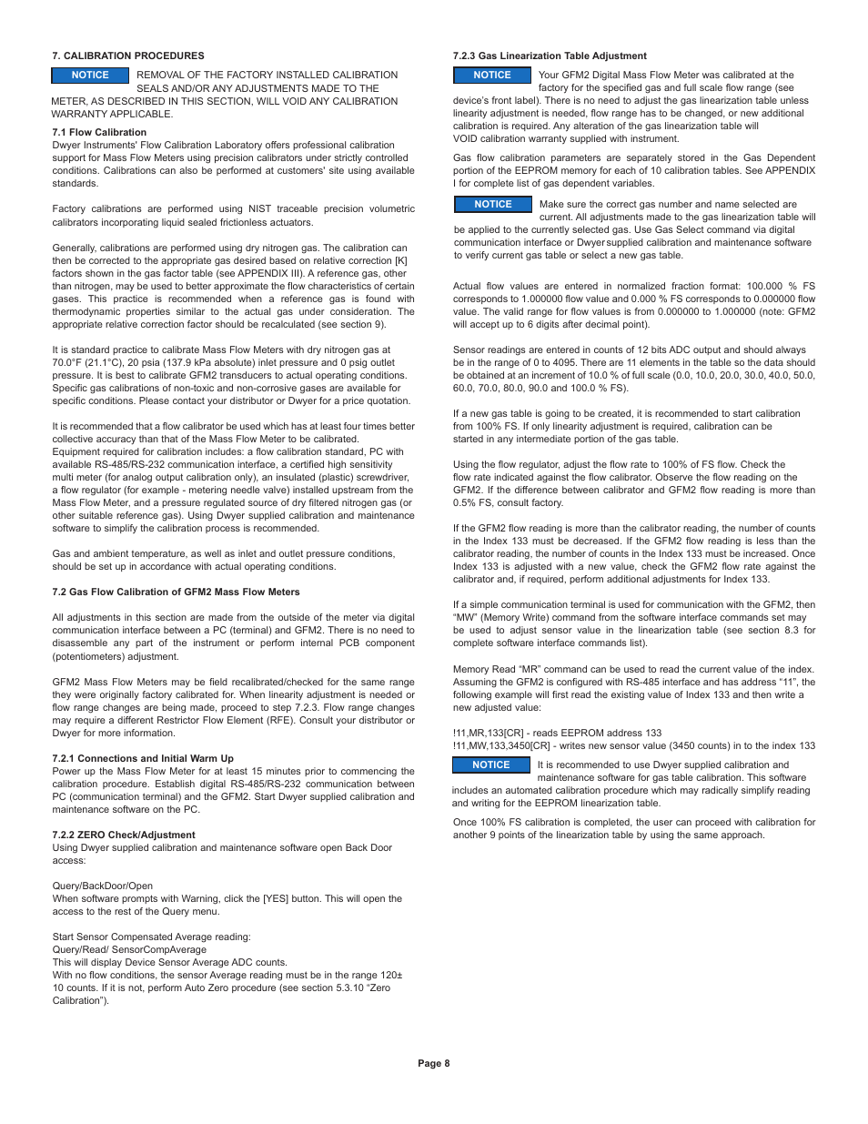 Dwyer GFM2 User Manual | Page 8 / 20