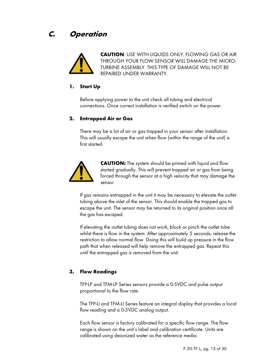 C. operation | Dwyer TFM-LP User Manual | Page 13 / 30