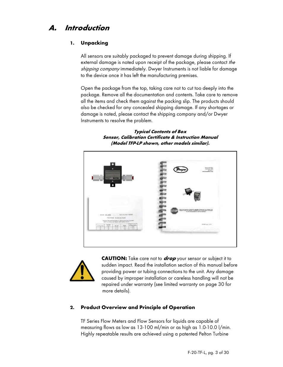 A. introduction | Dwyer TFM-LP User Manual | Page 3 / 30