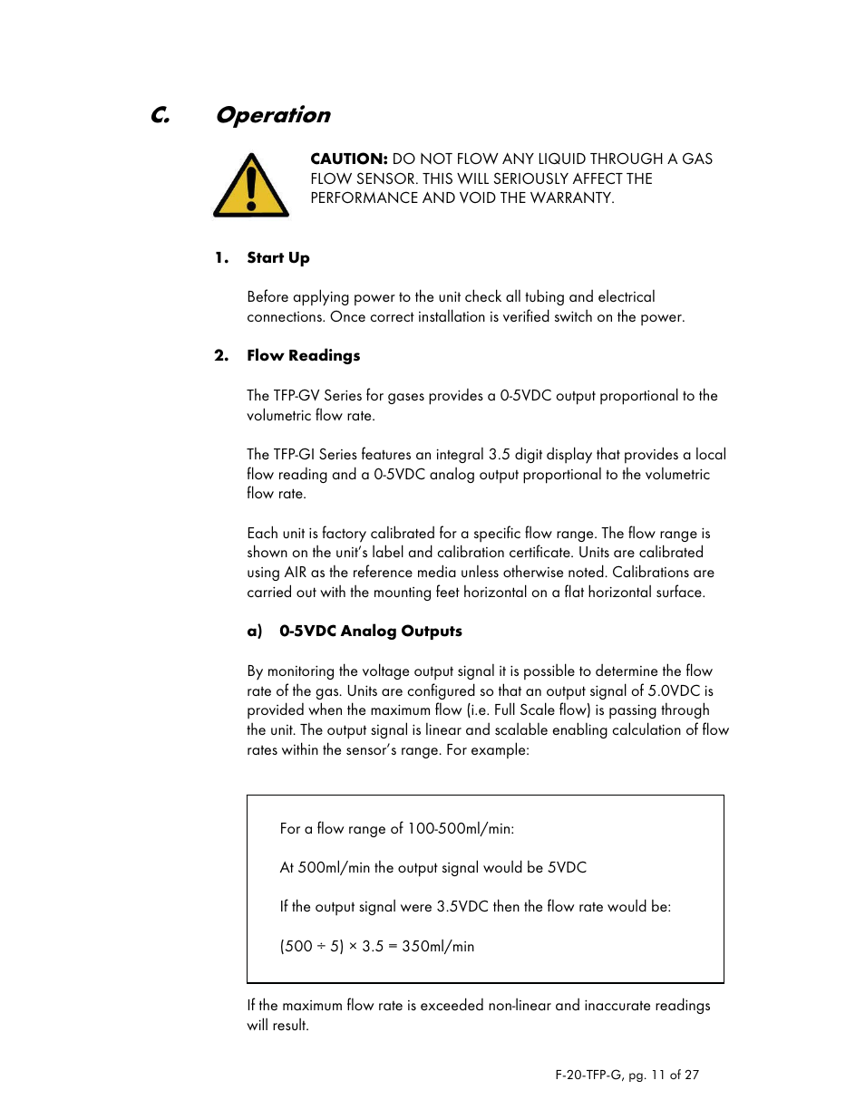 C. operation | Dwyer TFP-GV User Manual | Page 11 / 27