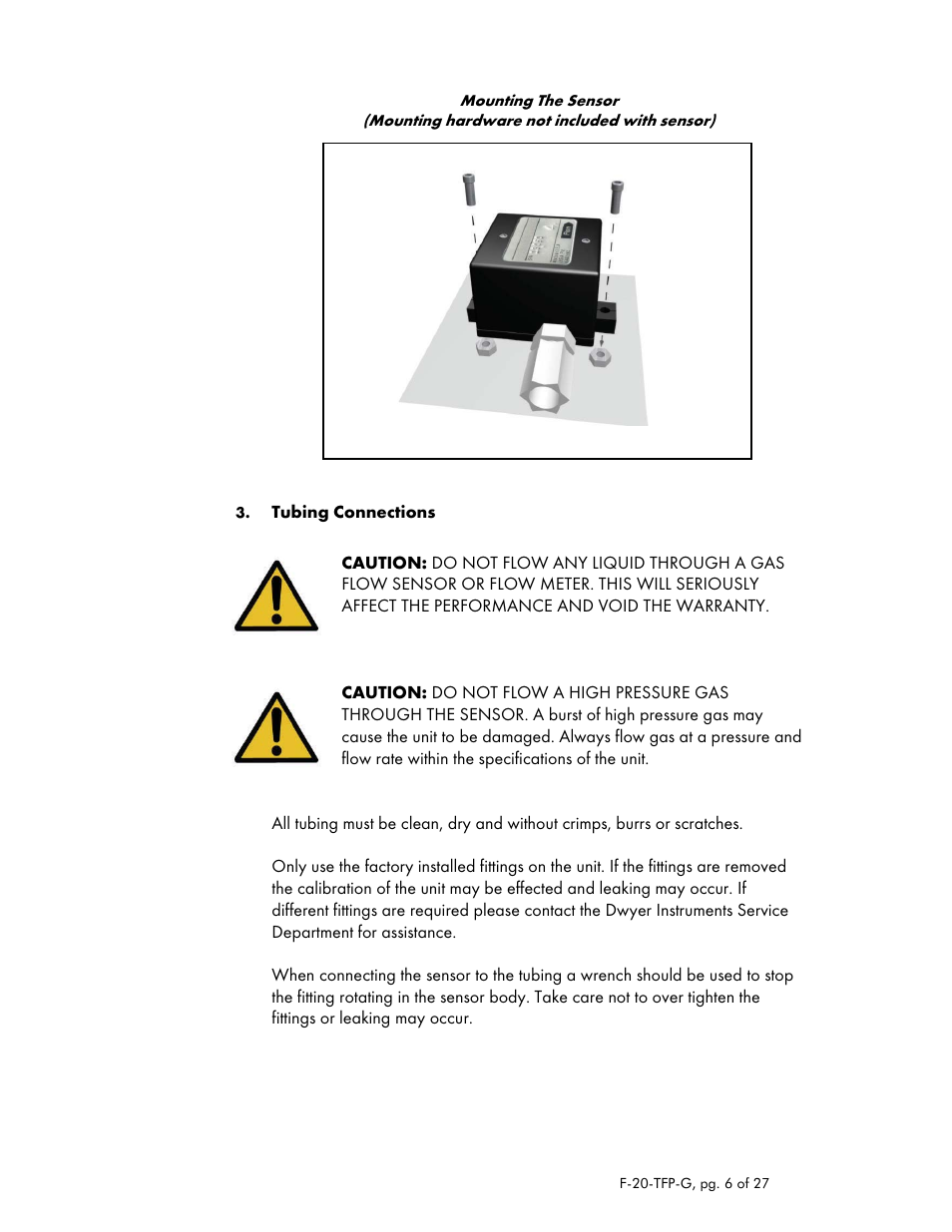 Dwyer TFP-GV User Manual | Page 6 / 27