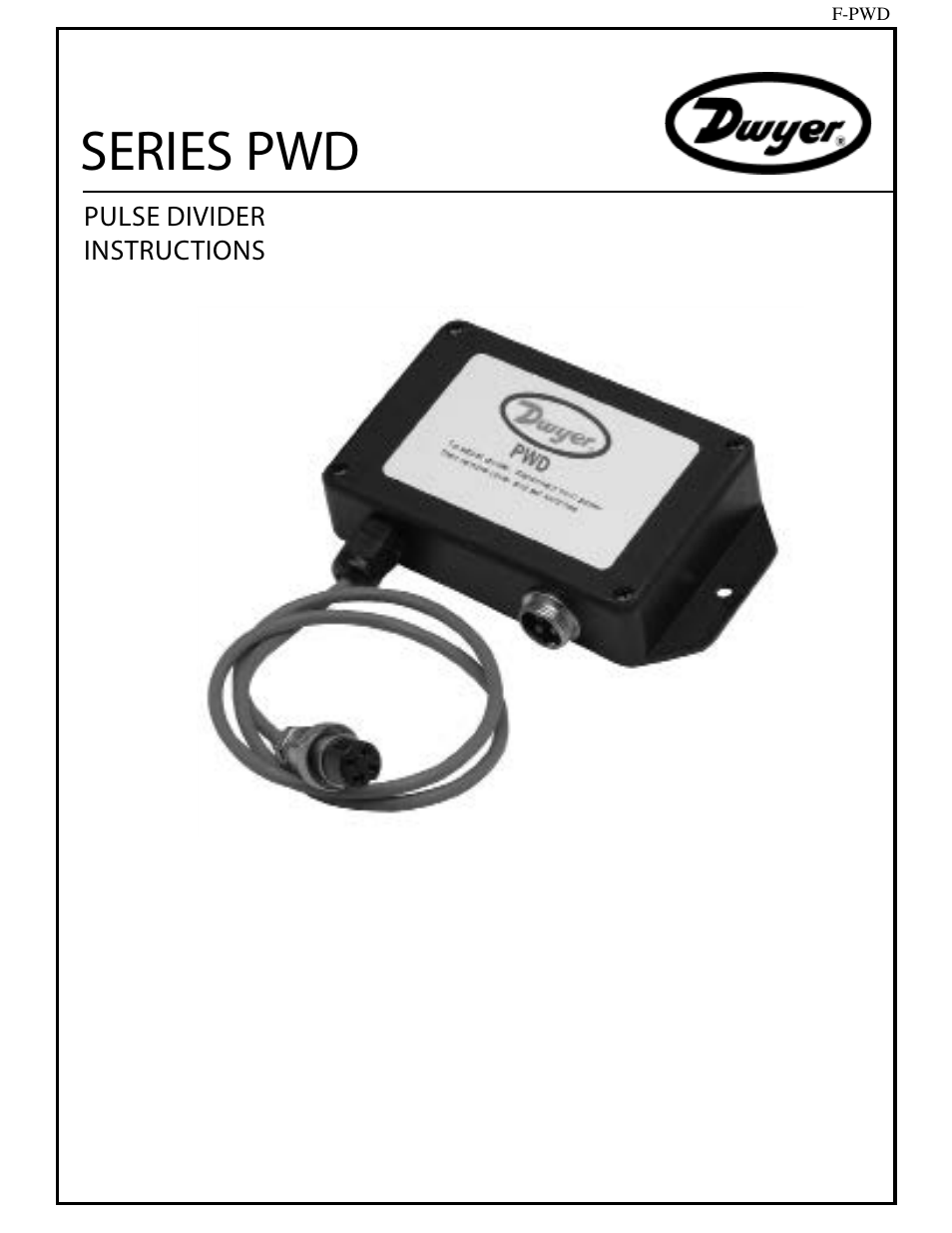 Dwyer PWD User Manual | 3 pages