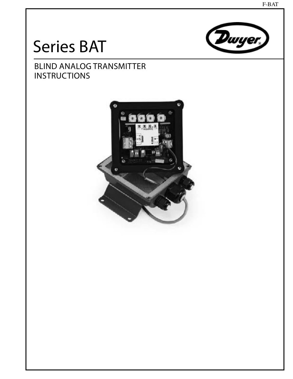 Dwyer BAT User Manual | 3 pages