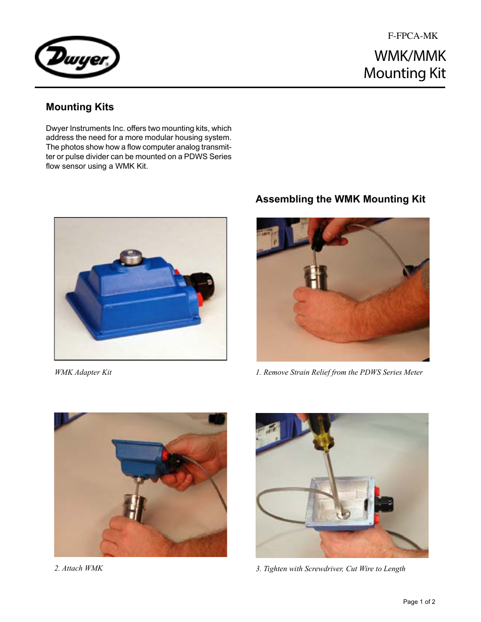 Dwyer FPCA User Manual | 2 pages