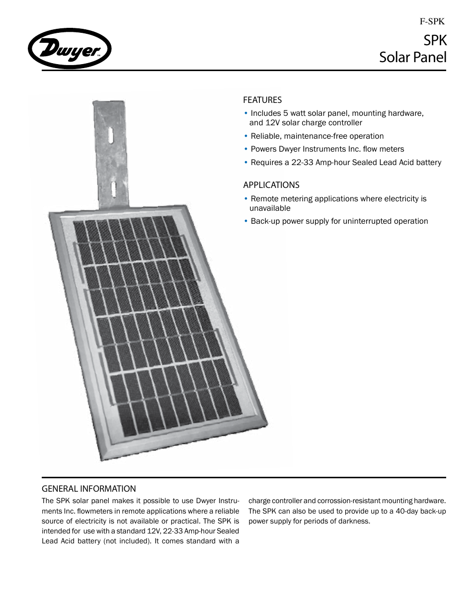 Dwyer SPK User Manual | 4 pages