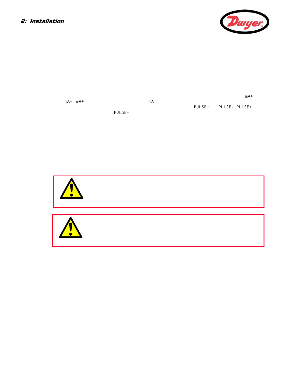 3 connecting the instrument, Control & monitoring cables, Power connections | Installation | Dwyer UFB User Manual | Page 12 / 48