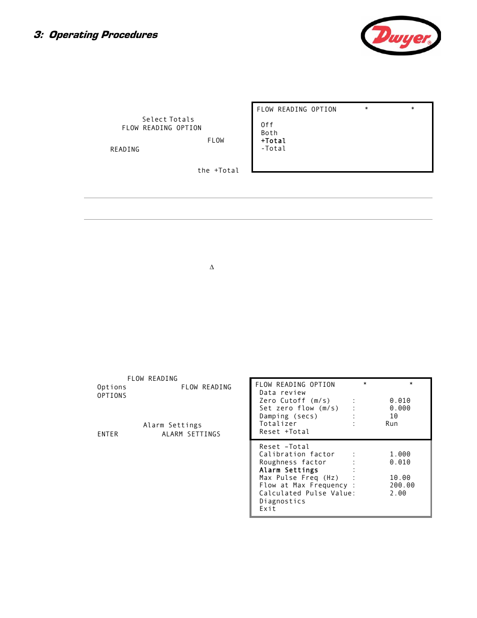 6 display of totalizers, 7 operation with an energy meter, 1 pulse output | 2 configuring the ufb, Meter – paragraph 3.7, Operating procedures | Dwyer UFB User Manual | Page 36 / 48