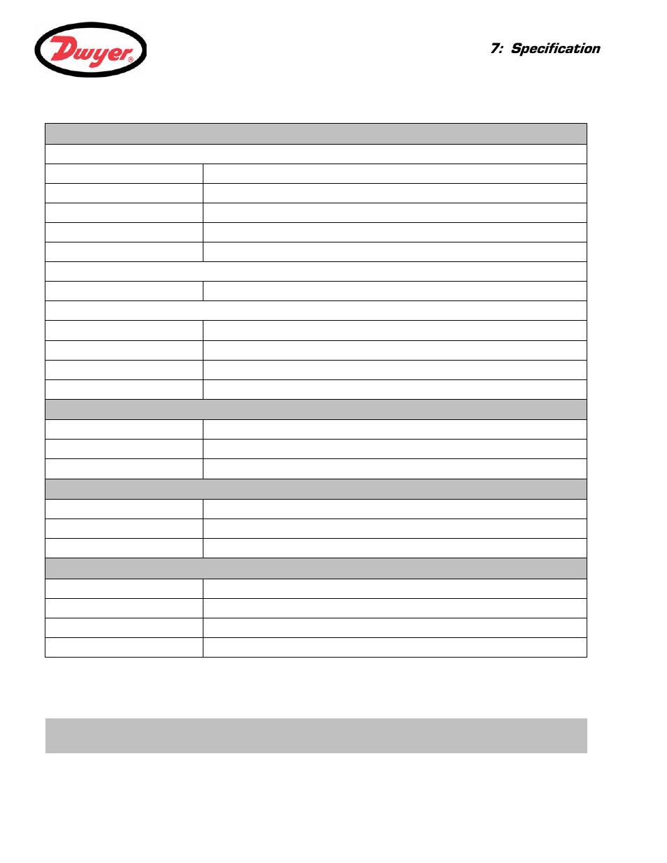 Specification | Dwyer UFB User Manual | Page 47 / 48