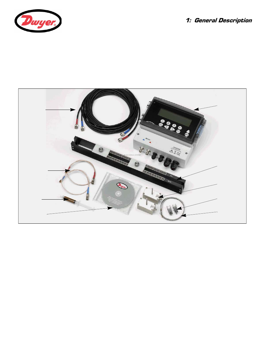 3 supplied hardware, Ufb standard equipment, Ufb optional equipment | General description | Dwyer UFB User Manual | Page 7 / 48