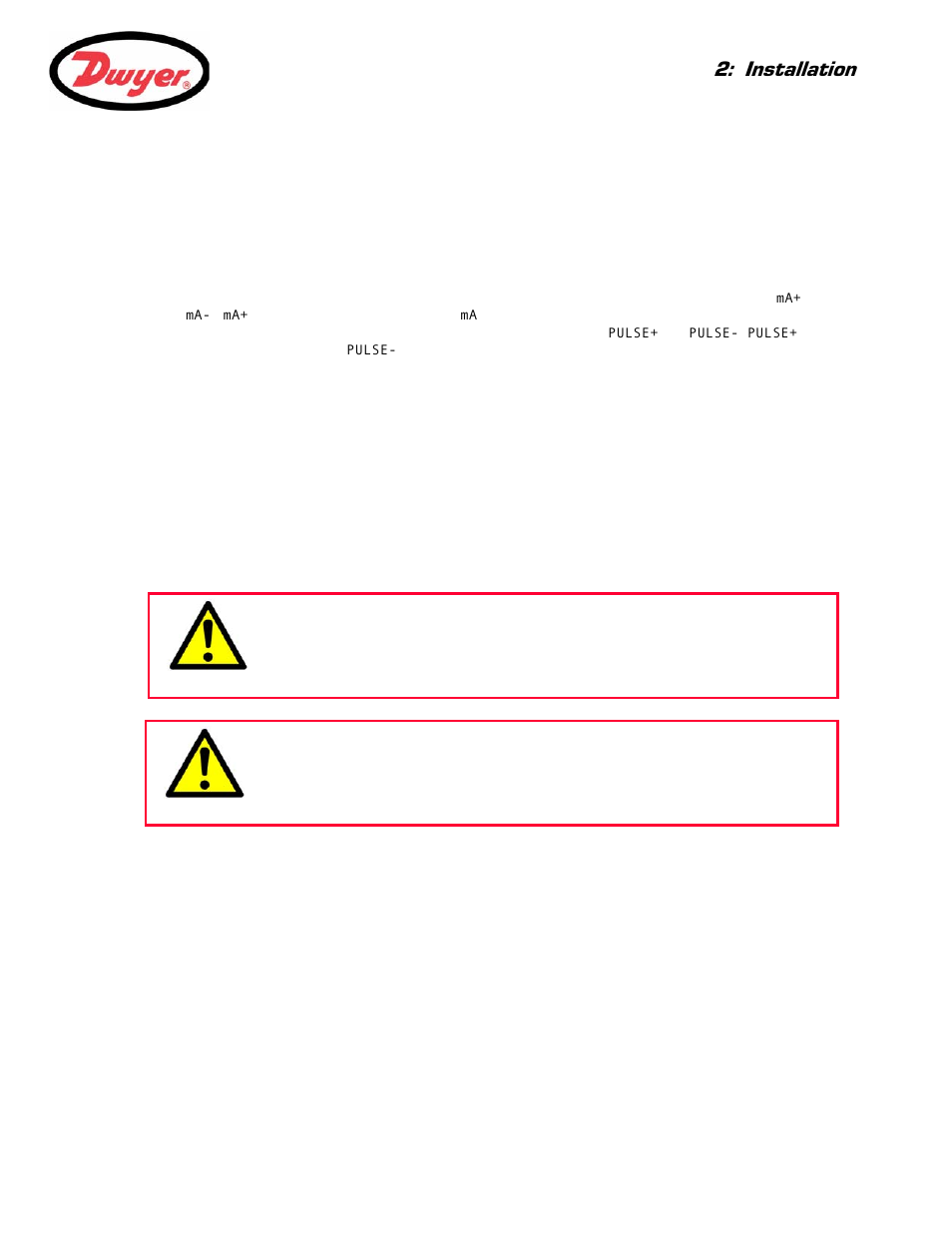 3 connecting the instrument, Control & monitoring cables, Power connections | Installation | Dwyer UFC User Manual | Page 13 / 56