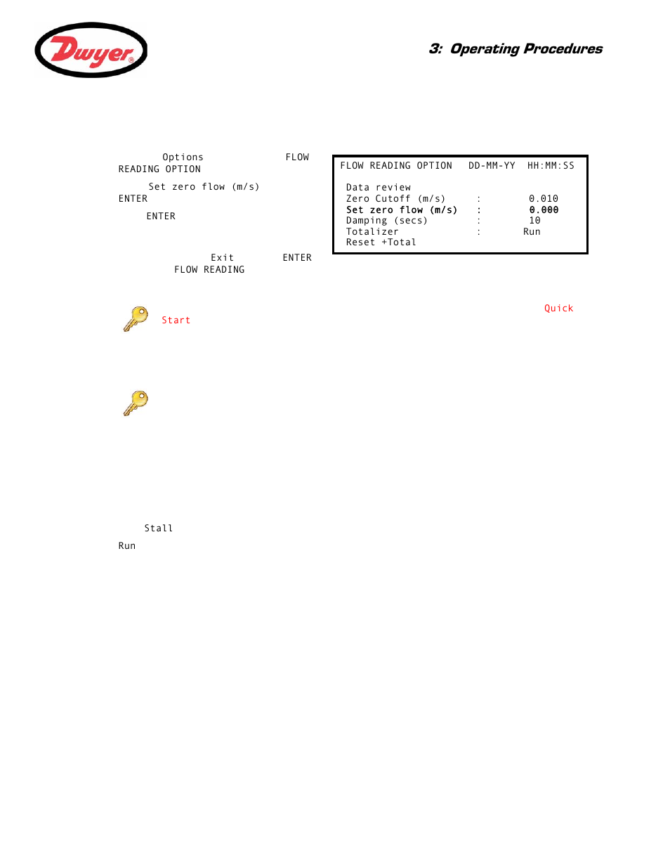 3 adjusting the calibration factor, Paragraph 3.3.3, Operating procedures | Dwyer UFC User Manual | Page 27 / 56