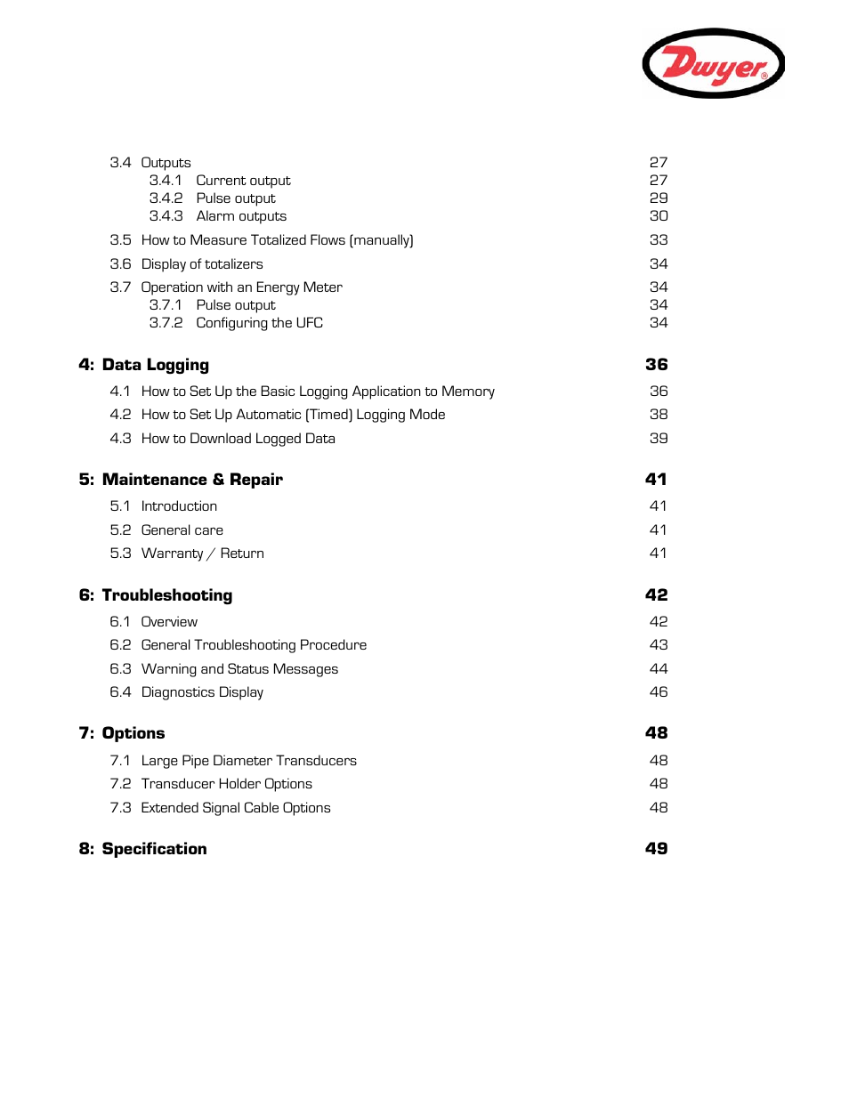 Dwyer UFC User Manual | Page 4 / 56